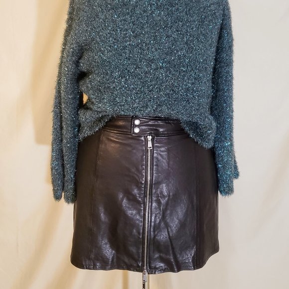 👗HOST PICK👗POLO Ralph Lauren Blue Label Sheep Leather Skirt - Picture 3 of 10
